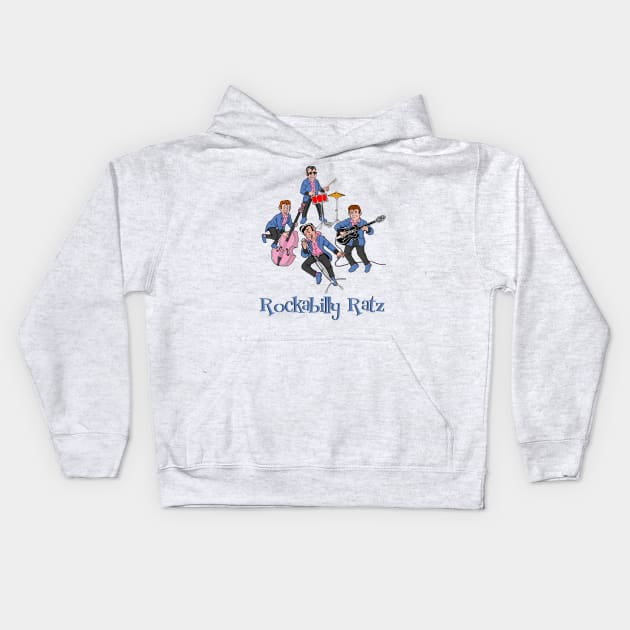 Rockabilly Ratz Kids Hoodie by AceToons